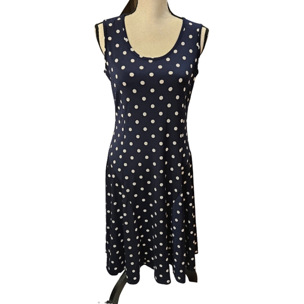 Susan Graver Polka Dot Sleeveless Dress